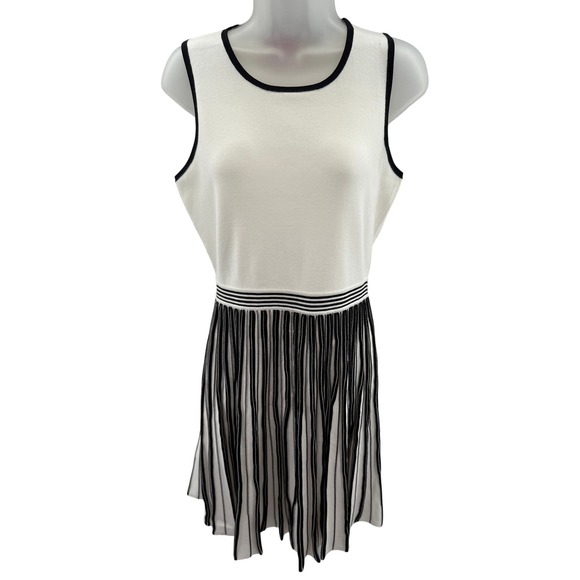 Kate Spade New York Dresses & Skirts - Kate Spade New York Womens Cream Black Striped Knit Fit Flare Dress Medium New